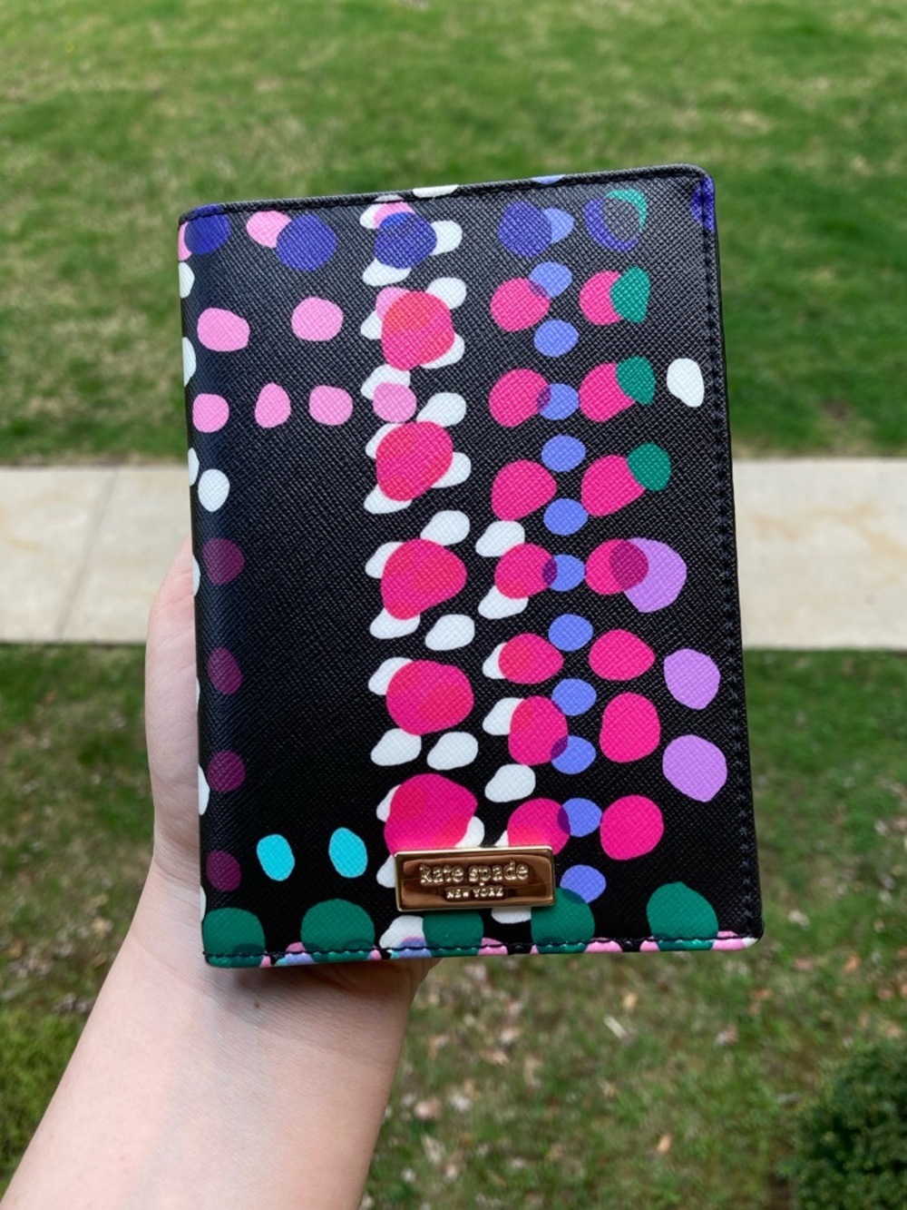 kate spade Black Multi Dot Passport Wallet - Picture 2 of 8